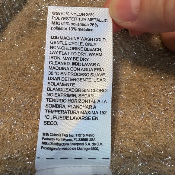 WHBM Metallic Tinsel Trim Sweater NWT - Picture 8 of 9